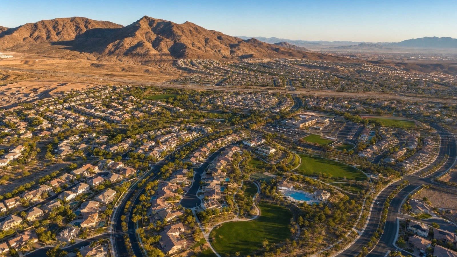 Custom hillside estate in a guard-gated Las Vegas luxury community, representing the custom new-build path