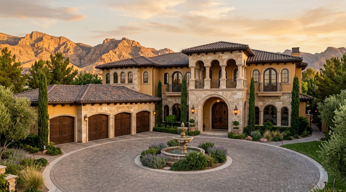 Las Vegas luxury custom home representative of the high-end listing inventory that successful long-term agents reach over their career — the trajectory NREG team agents follow from year one through senior-agent status