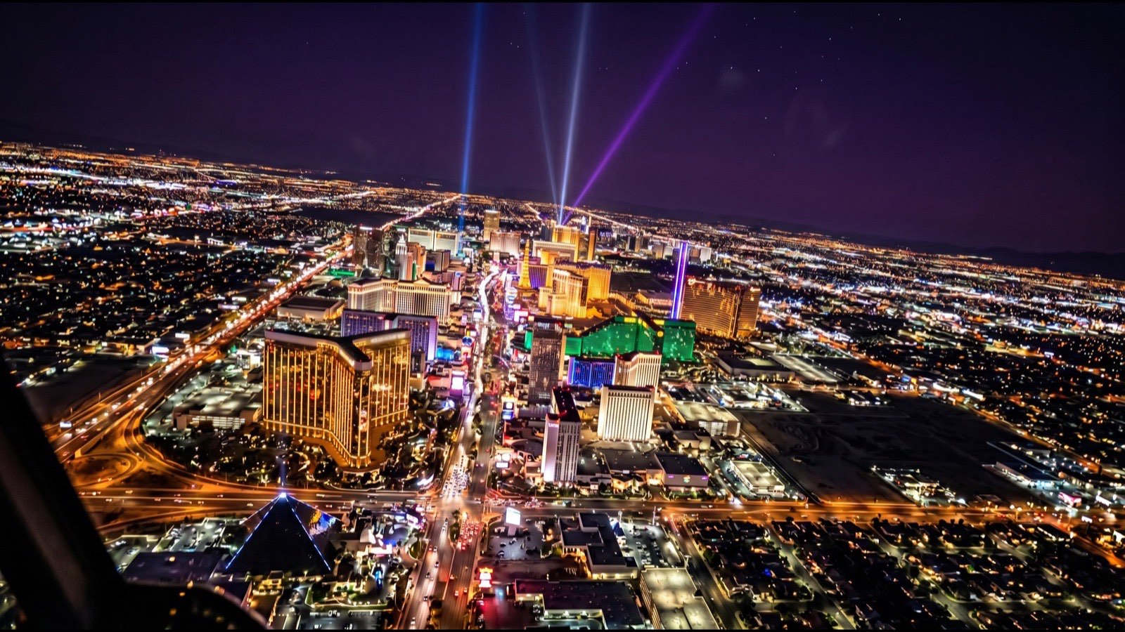 Las Vegas Strip skyline at dusk, representing the dining, entertainment, and lifestyle that eases the transition for New Yorkers